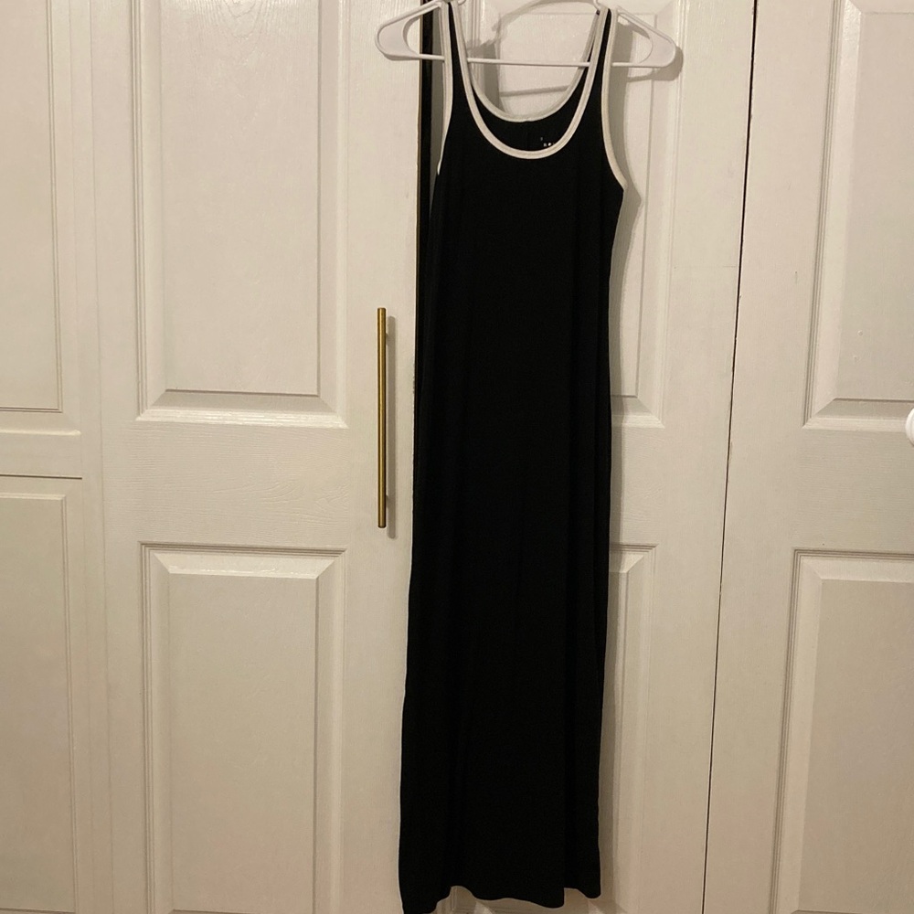 a new day Black Tank Maxi Dress with White Trim